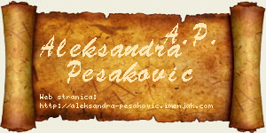Aleksandra Pešaković vizit kartica